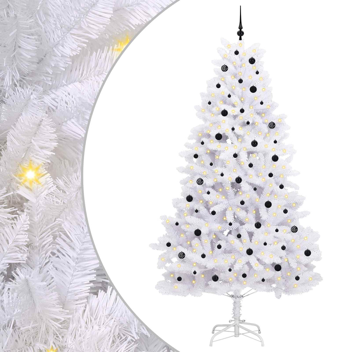 Artificial Hinged Christmas Tree White 270 cm PVC and Steel