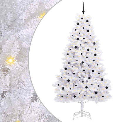 Artificial Hinged Christmas Tree White 270 cm PVC and Steel