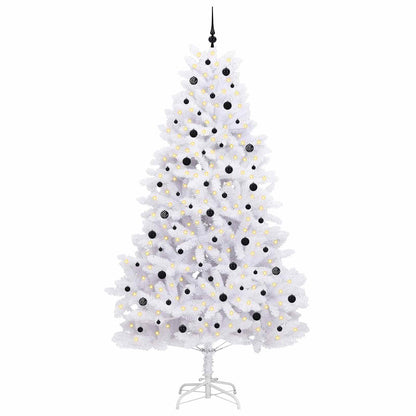 Artificial Hinged Christmas Tree White 270 cm PVC and Steel