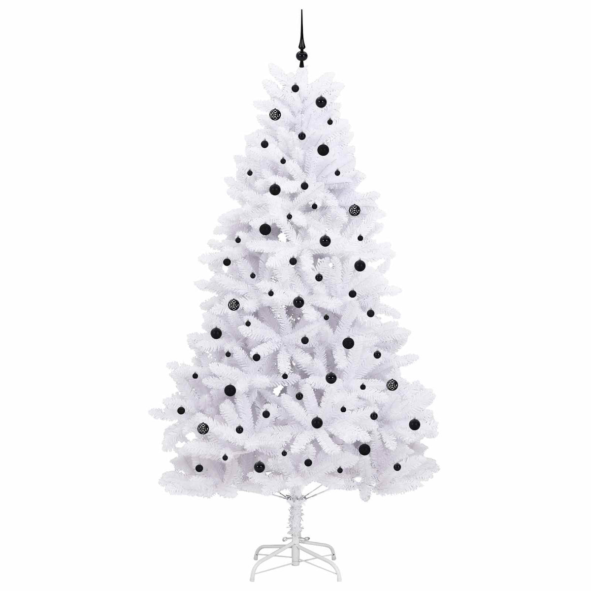 Artificial Hinged Christmas Tree White 270 cm PVC and Steel