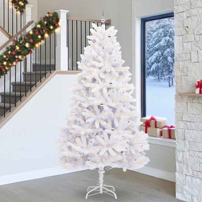 Artificial Hinged Christmas Tree White 270 cm PVC and Steel