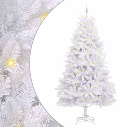 Artificial Hinged Christmas Tree White 270 cm PVC and Steel