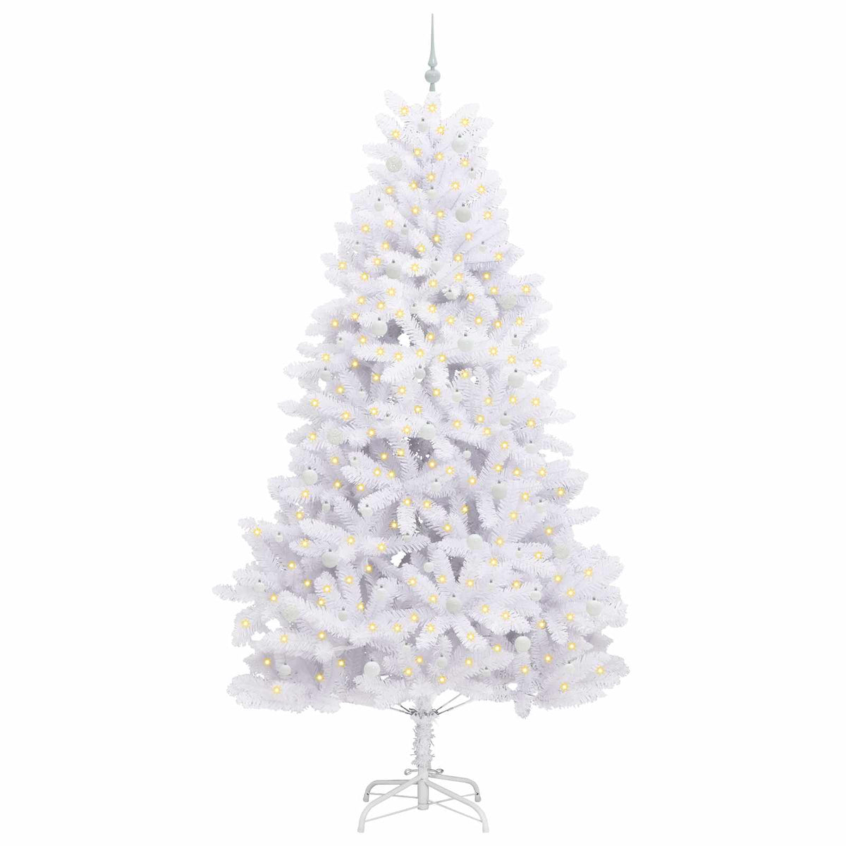 Artificial Hinged Christmas Tree White 270 cm PVC and Steel