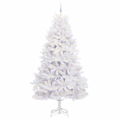 Artificial Hinged Christmas Tree White 270 cm PVC and Steel