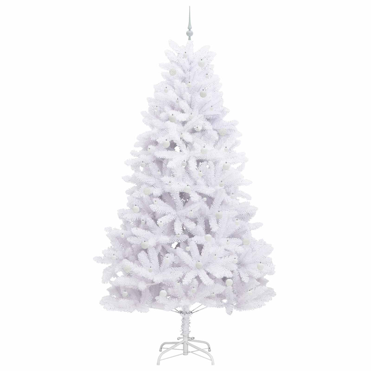 Artificial Hinged Christmas Tree White 270 cm PVC and Steel