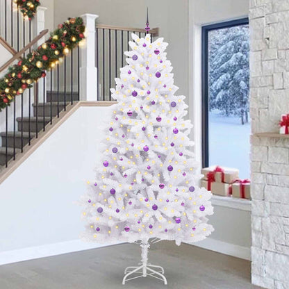 Artificial Hinged Christmas Tree White 270 cm PVC and Steel