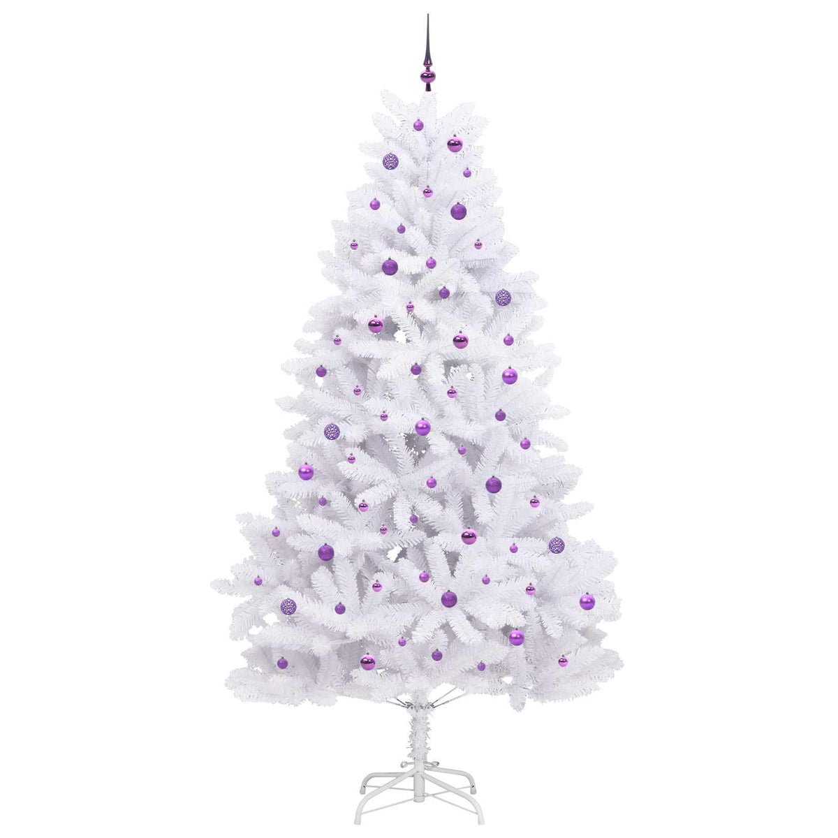 Artificial Hinged Christmas Tree White 270 cm PVC and Steel