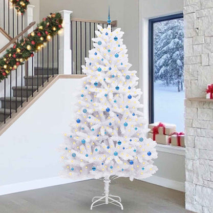 Artificial Hinged Christmas Tree White 270 cm PVC and Steel