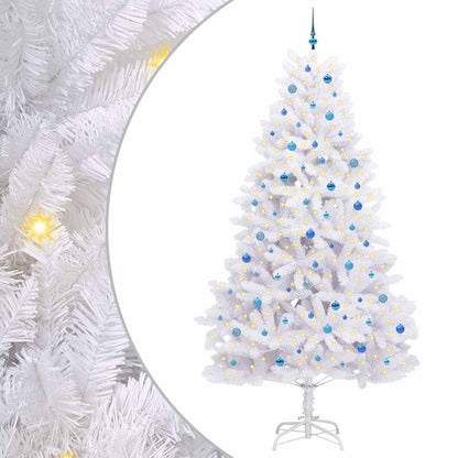 Artificial Hinged Christmas Tree White 270 cm PVC and Steel