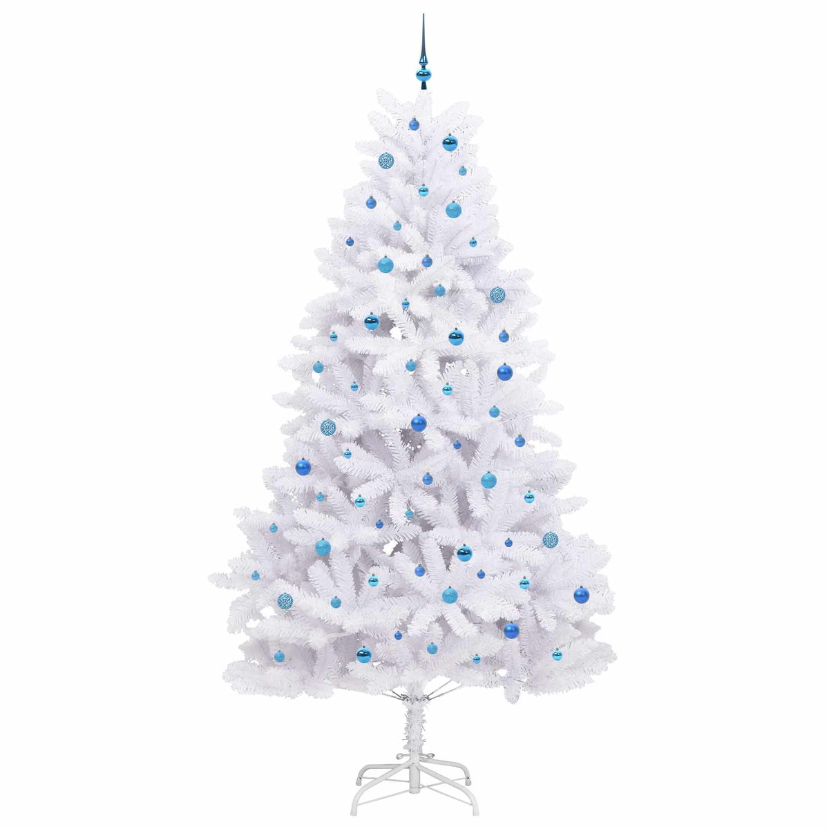 Artificial Hinged Christmas Tree White 270 cm PVC and Steel