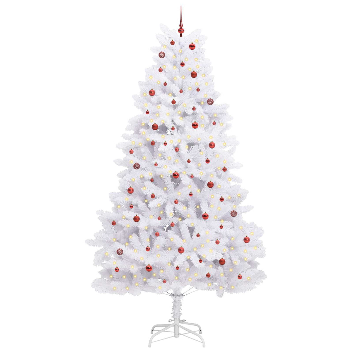 Artificial Hinged Christmas Tree White 300 cm PVC and Steel