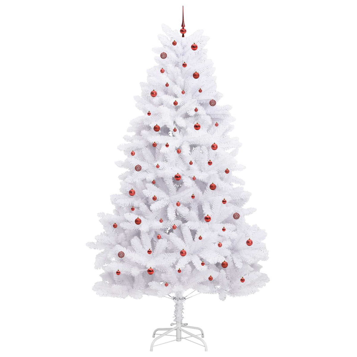 Artificial Hinged Christmas Tree White 300 cm PVC and Steel