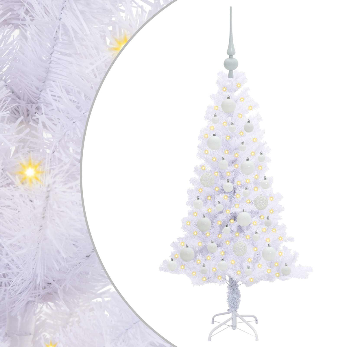 Artificial Christmas Tree with Stand White 120 cm PVC and Steel