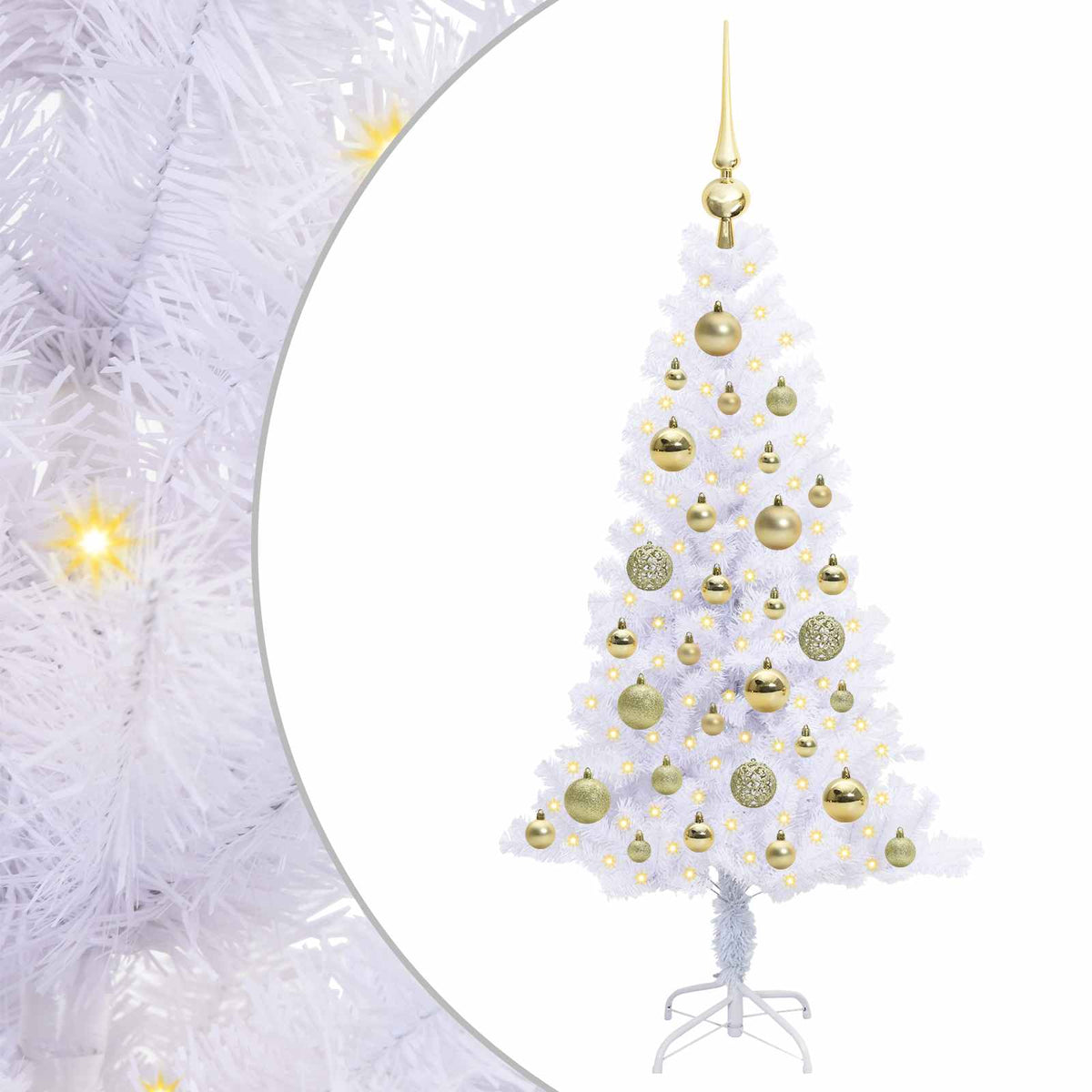 Artificial Christmas Tree with Stand White 120 cm PVC and Steel