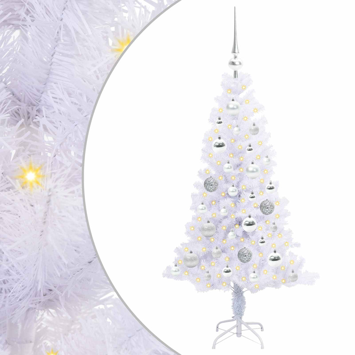 Artificial Christmas Tree with Stand White 120 cm PVC and Steel