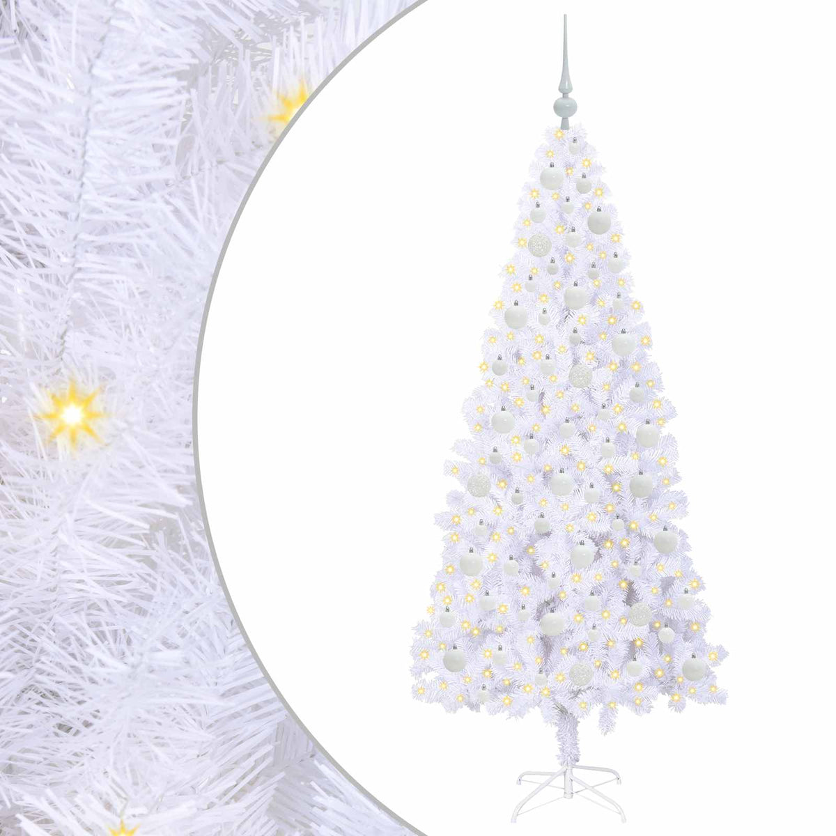 Artificial Christmas Tree with Stand White 180 cm PVC and Steel