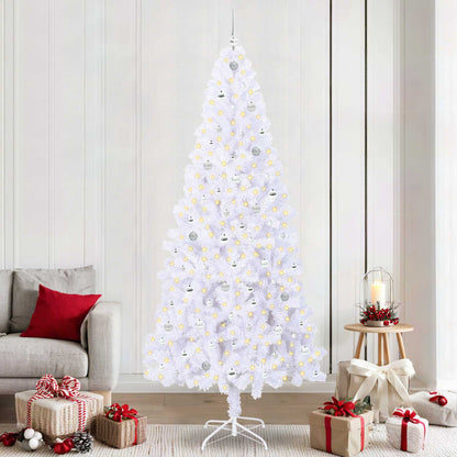 Artificial Christmas Tree with Stand White 240 cm PVC and Steel