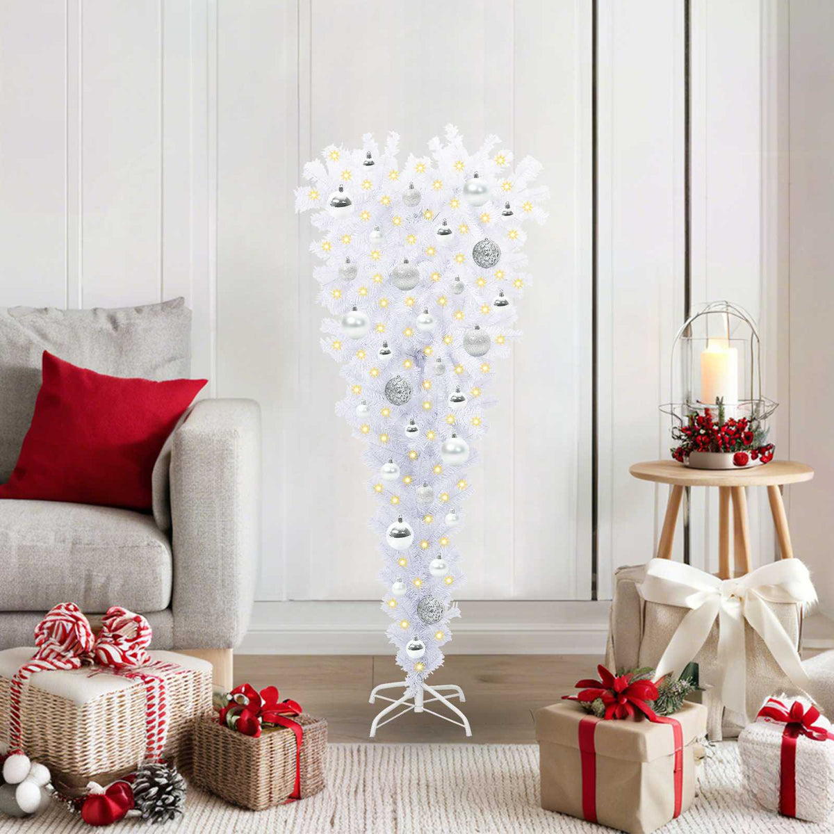 Artificial Christmas Tree with Stand White 120 cm PVC and Steel