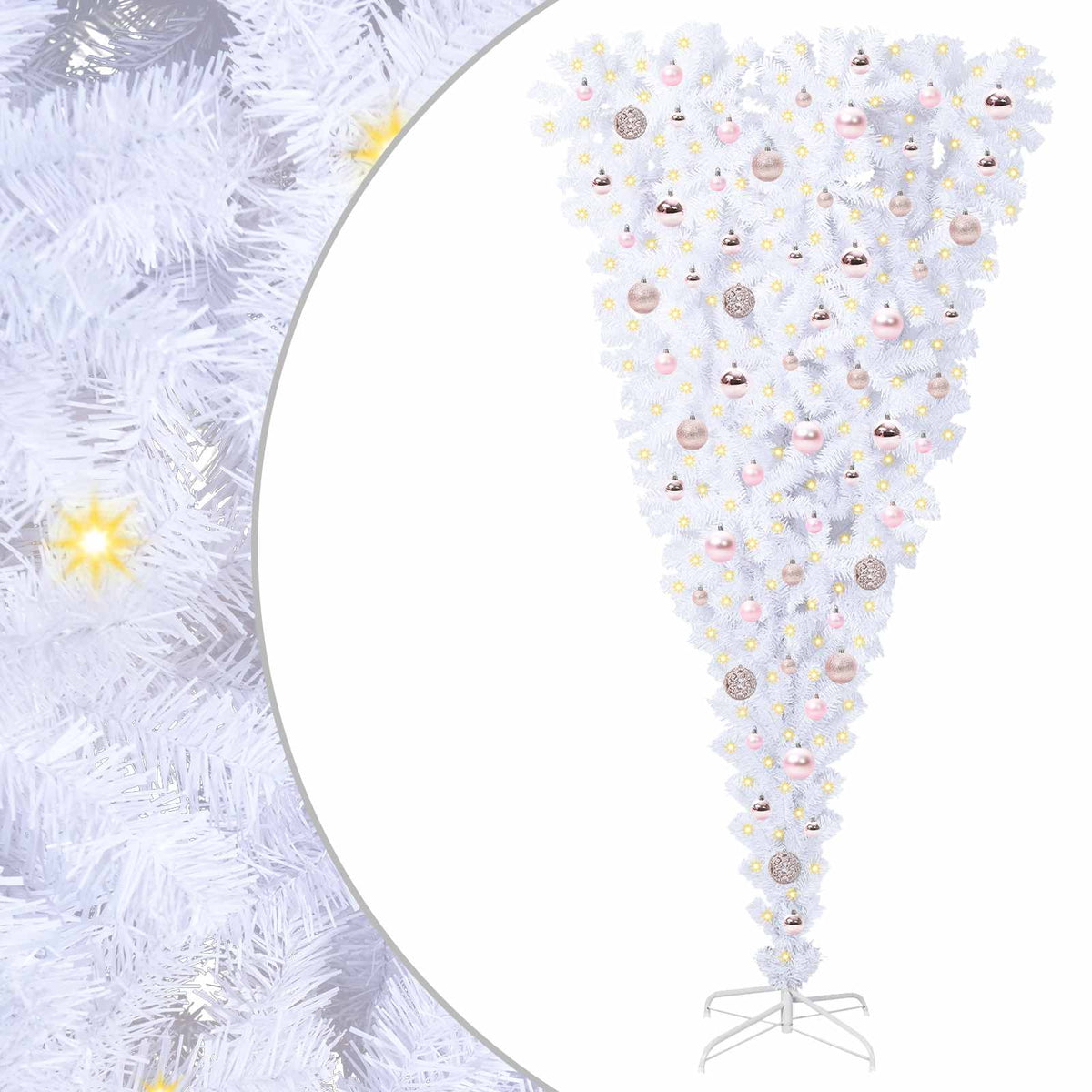 Artificial Christmas Tree with Stand White 180 cm PVC and Steel