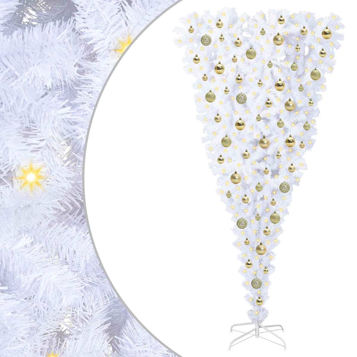 Artificial Christmas Tree with Stand White 180 cm PVC and Steel