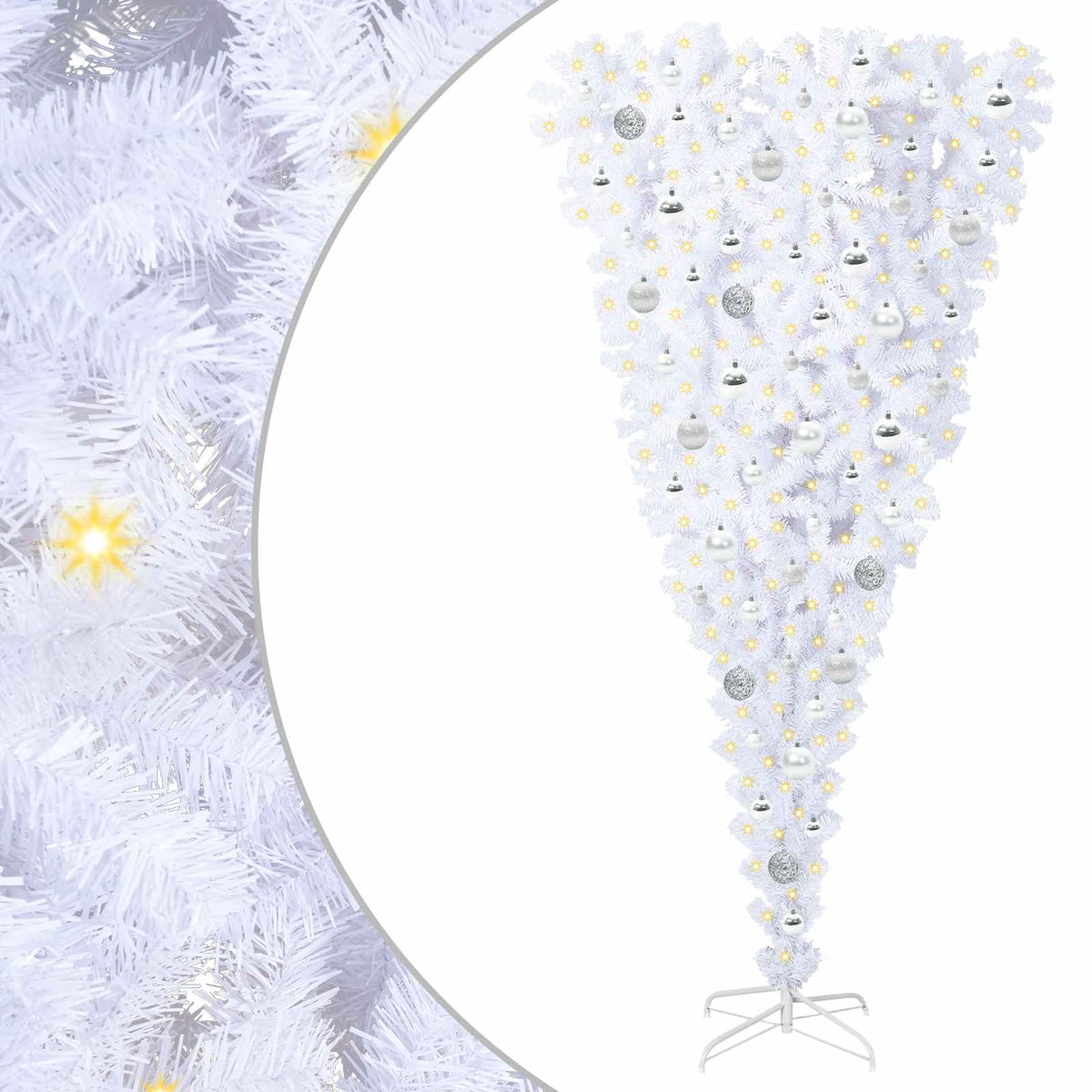 Artificial Christmas Tree with Stand White 180 cm PVC and Steel