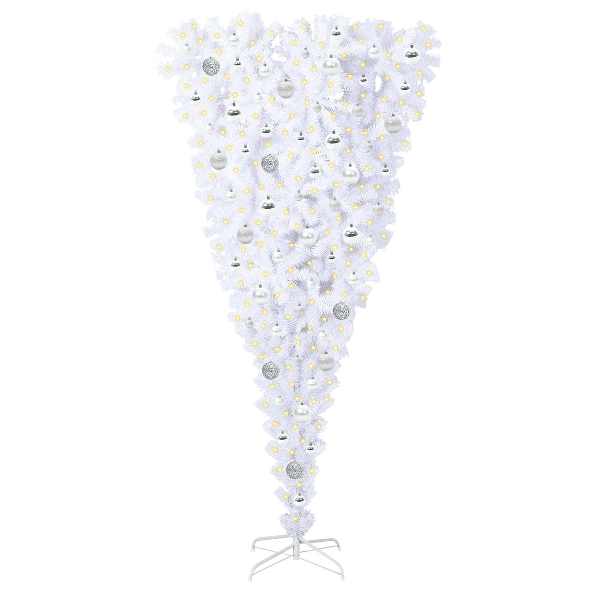 Artificial Christmas Tree with Stand White 180 cm PVC and Steel