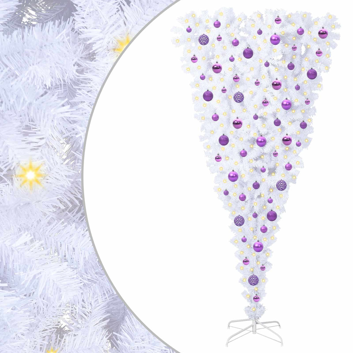 Artificial Christmas Tree with Stand White 180 cm PVC and Steel
