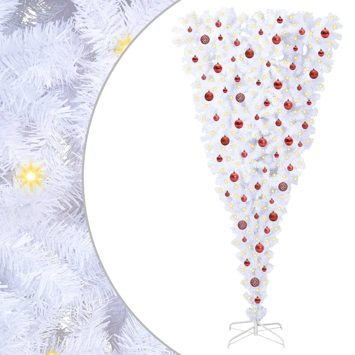 Artificial Christmas Tree with Stand White 210 cm PVC and Steel