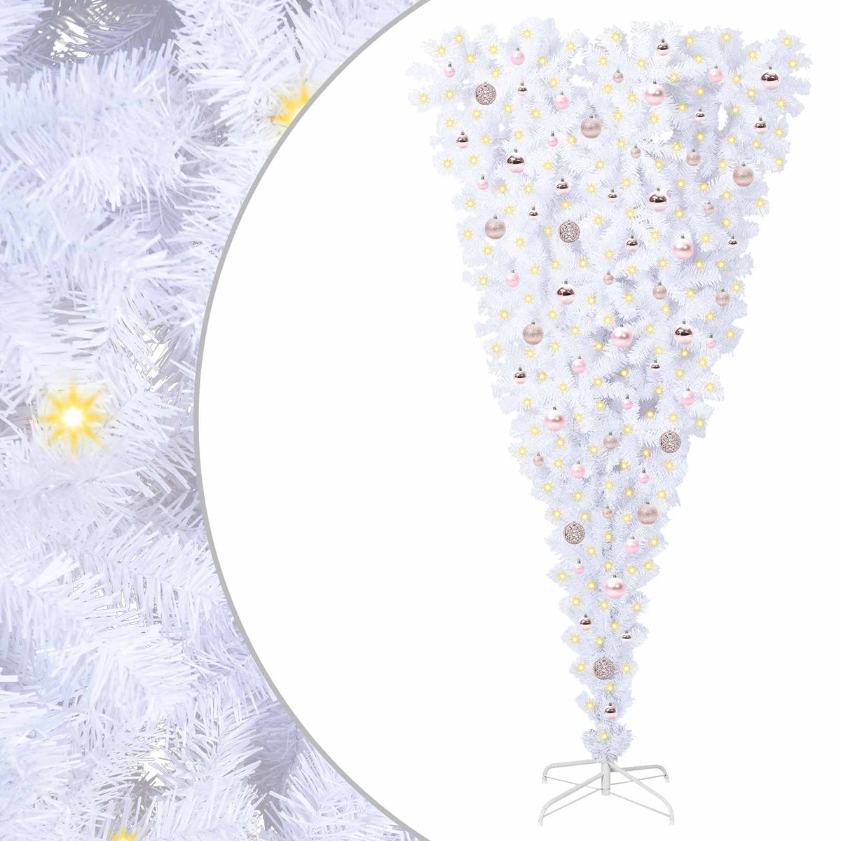 Artificial Christmas Tree with Stand White 210 cm PVC and Steel