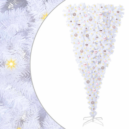 Artificial Christmas Tree with Stand White 210 cm PVC and Steel