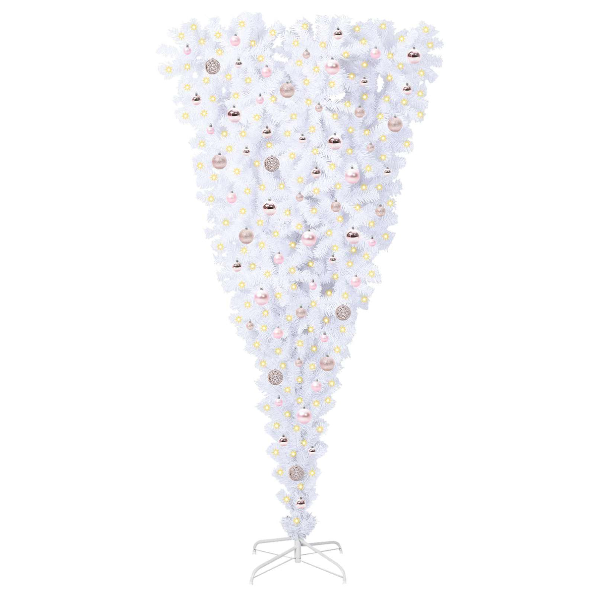 Artificial Christmas Tree with Stand White 210 cm PVC and Steel