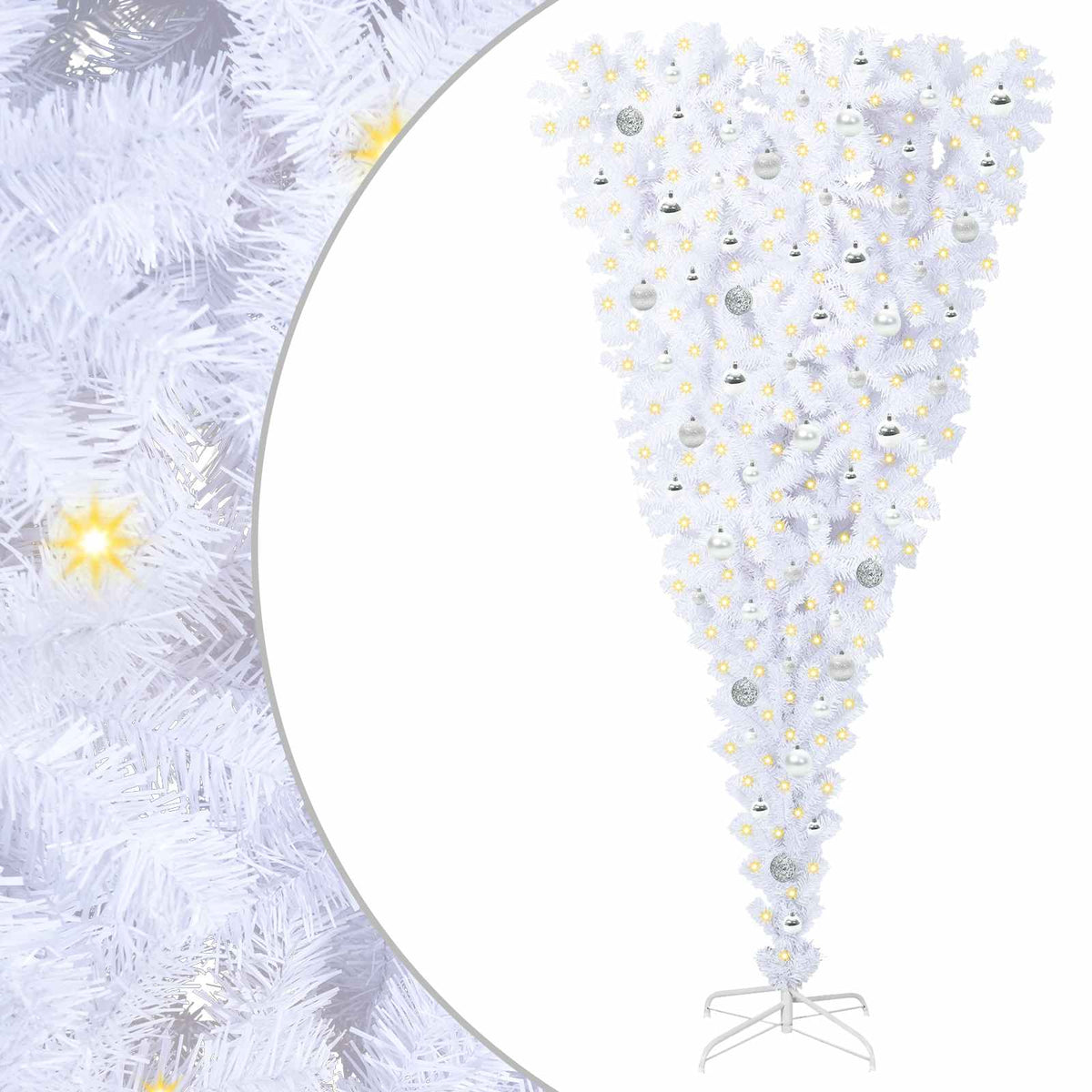 Artificial Christmas Tree with Stand White 210 cm PVC and Steel