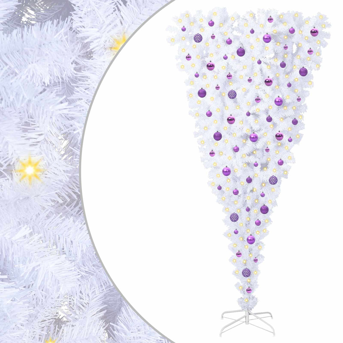 Artificial Christmas Tree with Stand White 210 cm PVC and Steel