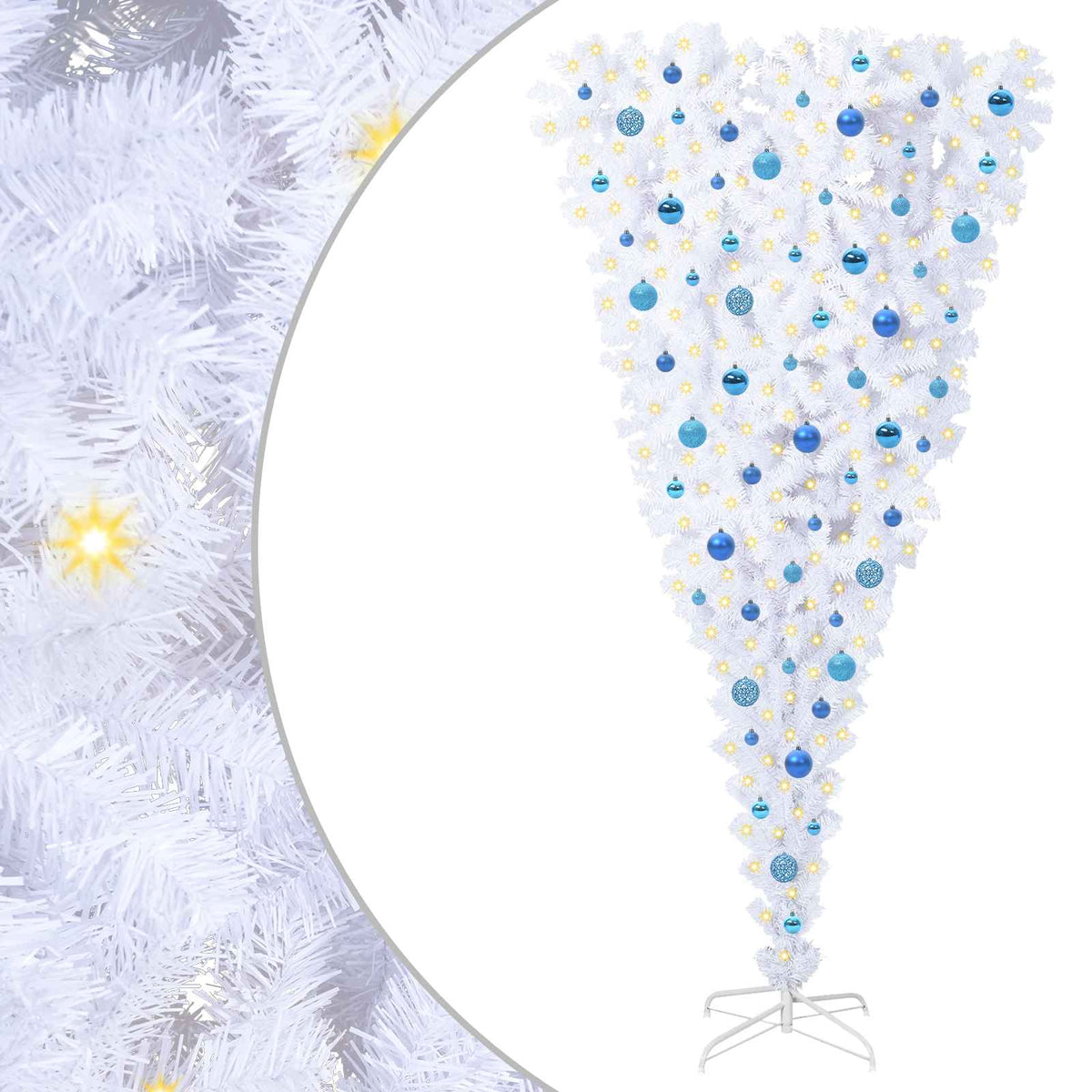 Artificial Christmas Tree with Stand White 210 cm PVC and Steel