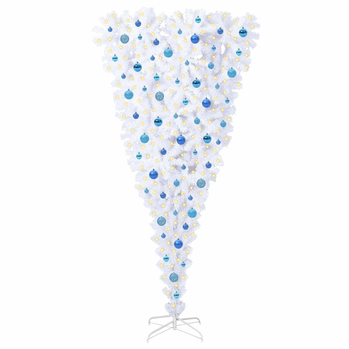 Artificial Christmas Tree with Stand White 210 cm PVC and Steel
