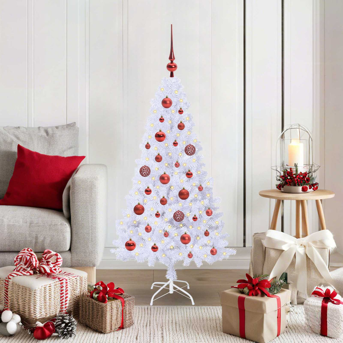 Artificial Christmas Tree White 120 cm PVC and Steel