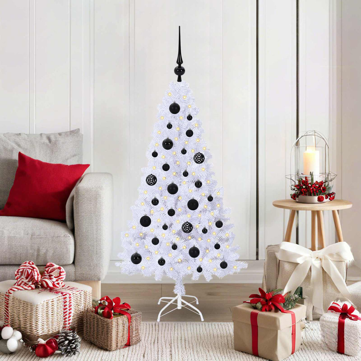 Artificial Christmas Tree White 120 cm PVC and Steel