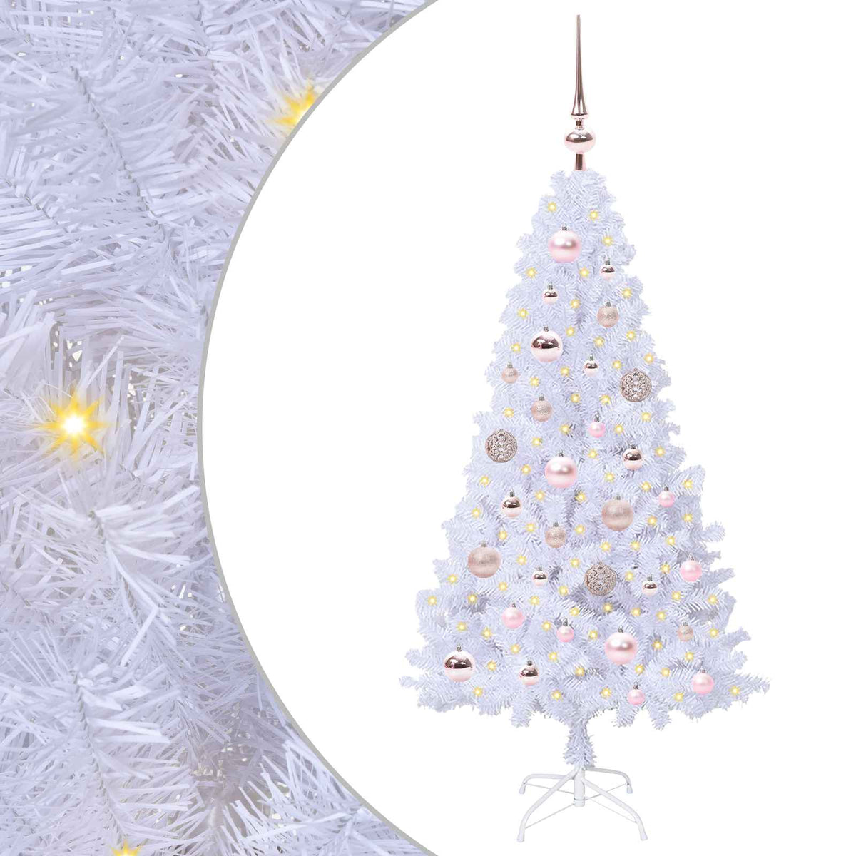 Artificial Christmas Tree White 120 cm PVC and Steel