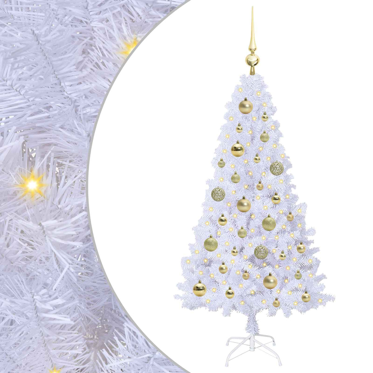 Artificial Christmas Tree White 120 cm PVC and Steel