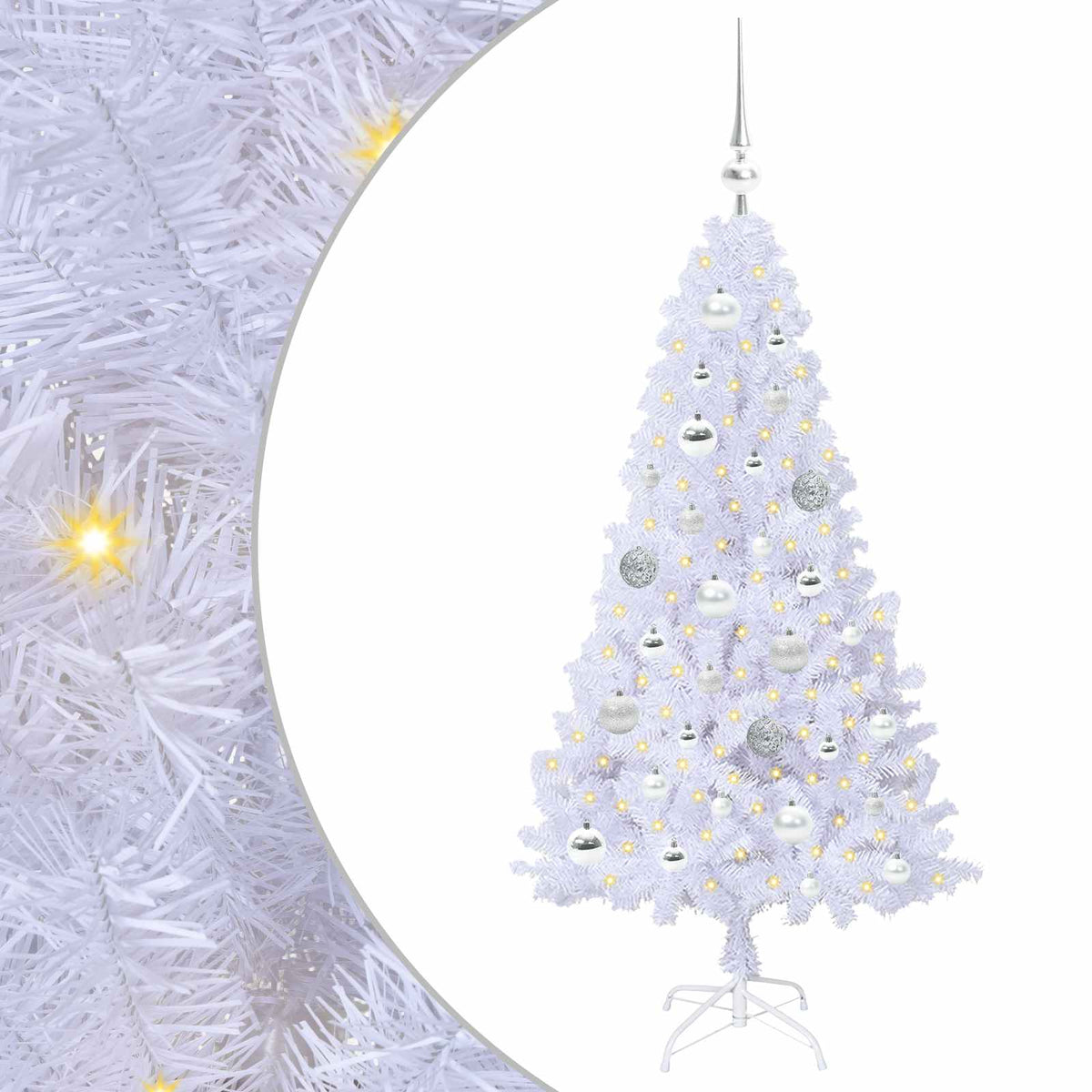 Artificial Christmas Tree White 120 cm PVC and Steel