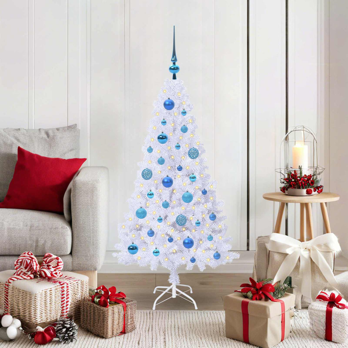 Artificial Christmas Tree White 120 cm PVC and Steel