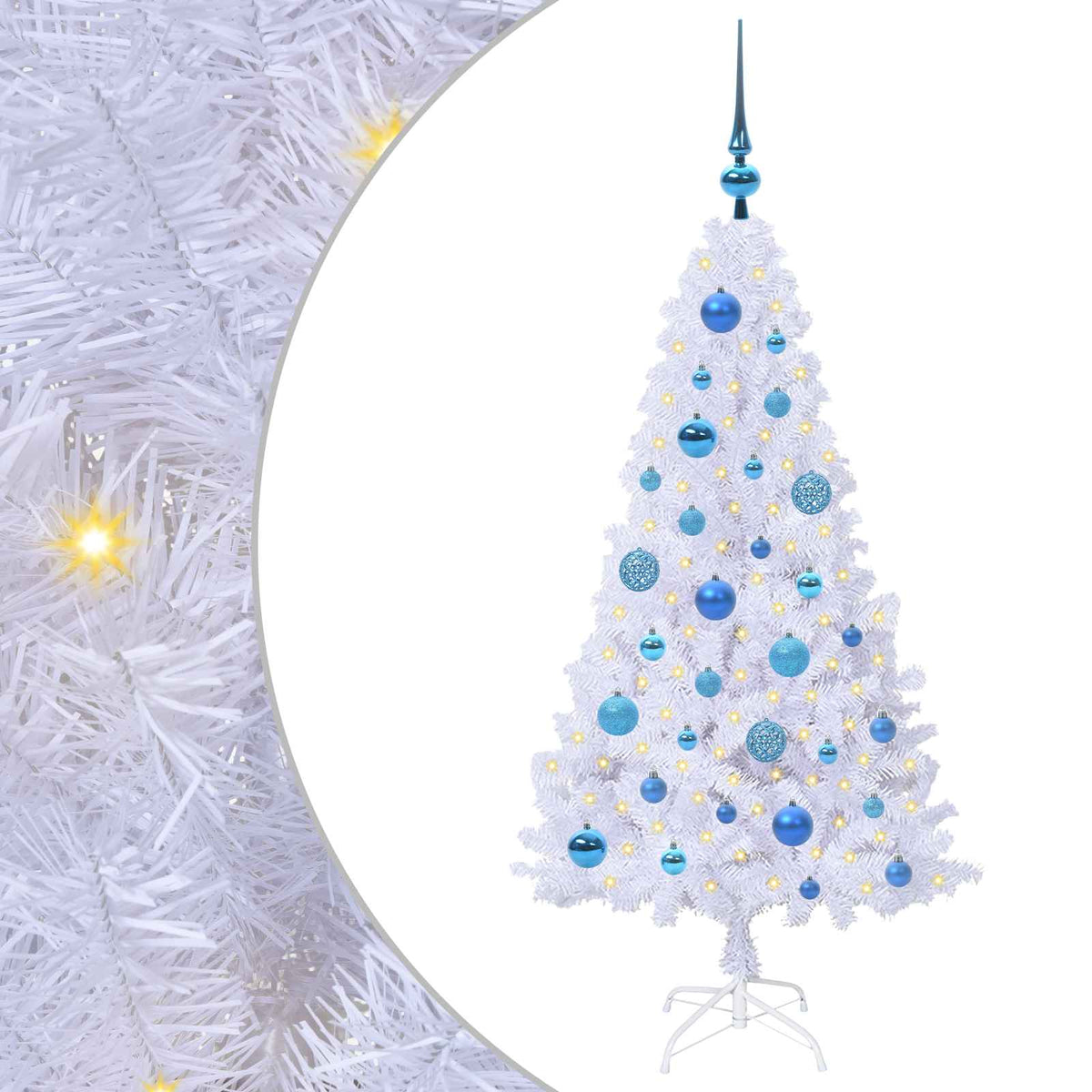 Artificial Christmas Tree White 120 cm PVC and Steel