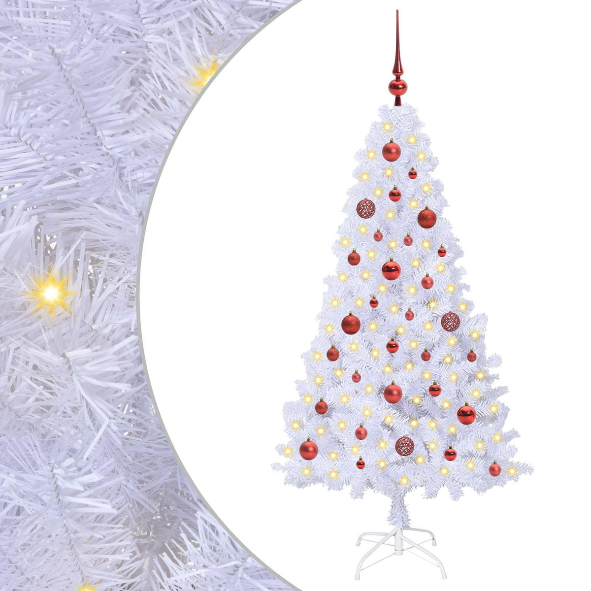 Artificial Christmas Tree White 150 cm PVC and Steel