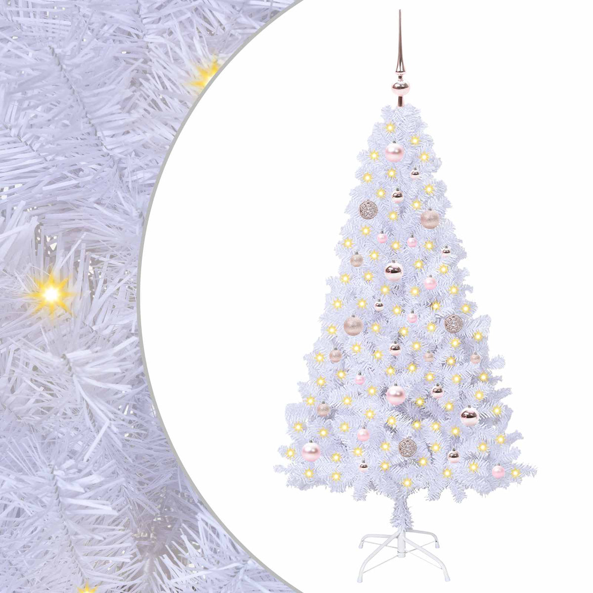 Artificial Christmas Tree White 150 cm PVC and Steel
