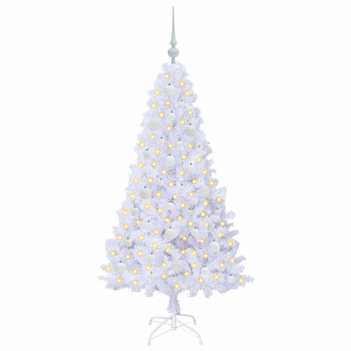 Artificial Christmas Tree White 150 cm PVC and Steel