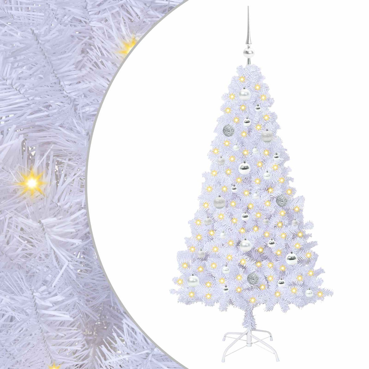 Artificial Christmas Tree White 150 cm PVC and Steel