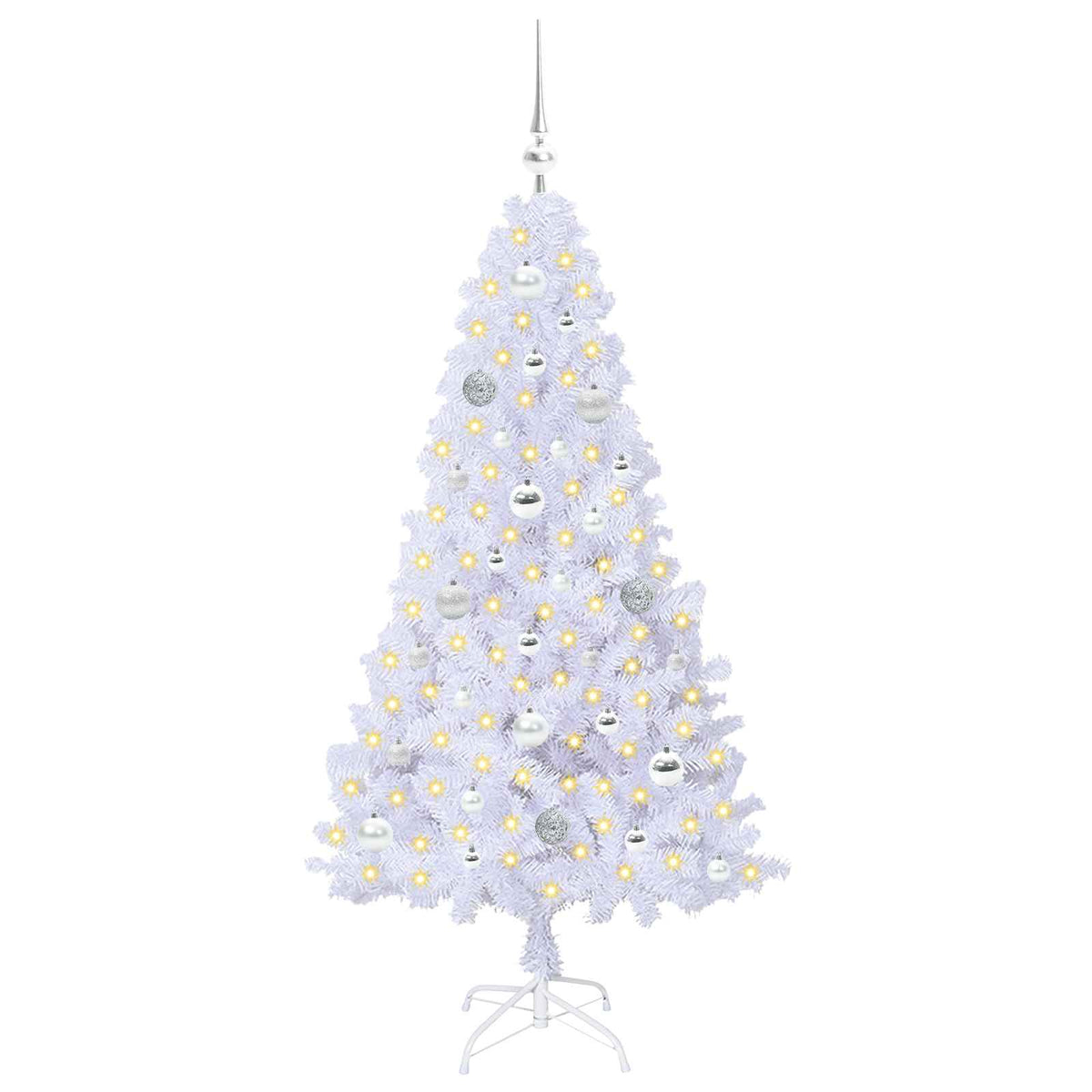 Artificial Christmas Tree White 150 cm PVC and Steel
