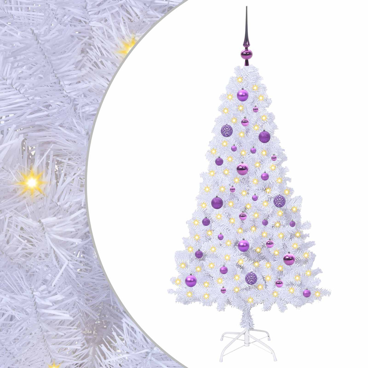 Artificial Christmas Tree White 150 cm PVC and Steel