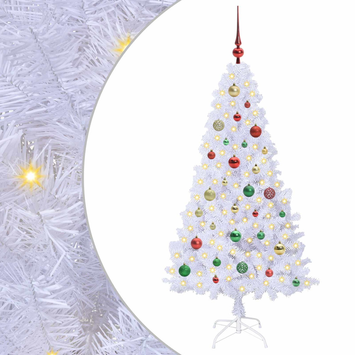 Artificial Christmas Tree White 150 cm PVC and Steel