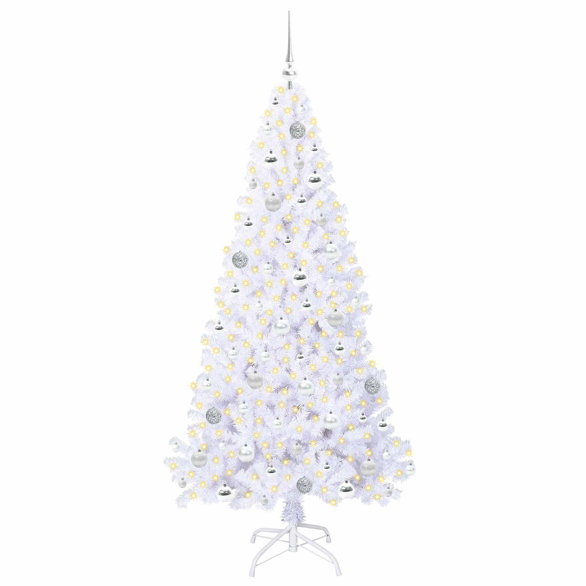 Artificial Christmas Tree with Stand White 180 cm PVC and Steel